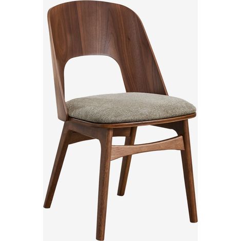 SKLUM Esszimmerstuhl aus Holz und gepolstert Juna Braun Dark (1/5)