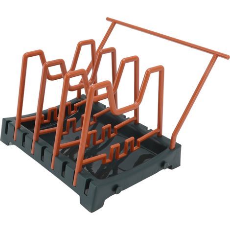 Set bestehend aus 1 Topfdeckelhalter für die Arbeitsplatte, Küchenorganizer für Geschirrtücher und Küchenutensilien, Aufbewahrungsregal Modell D. (1/5)