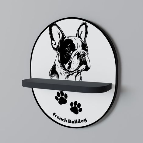 FRENCH BULLDOG Mensola ovale nera (1/5)