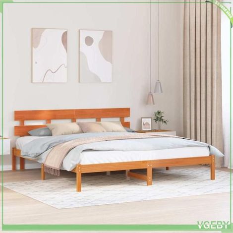 ABI Cadre de lit Marron 180 x 200 cm Bois de pin massif 7291712311345 (1/5)