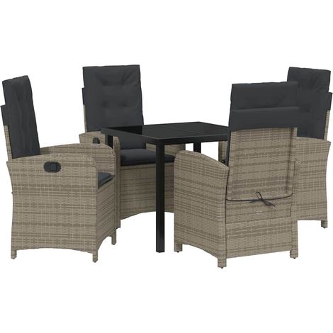 Maison Exclusive - Conjunto de Comedor de Jardín 5 pcs Gris ratán (1/5)