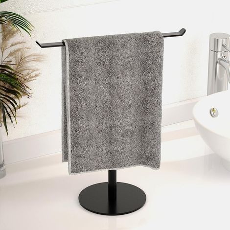 T-förmiger Handtuchhalter mit Handgriff, Haargummiablage, schwarzes Küchenregal, wasserdichte Edelstahl-Arbeitsplattenablage (1/5)