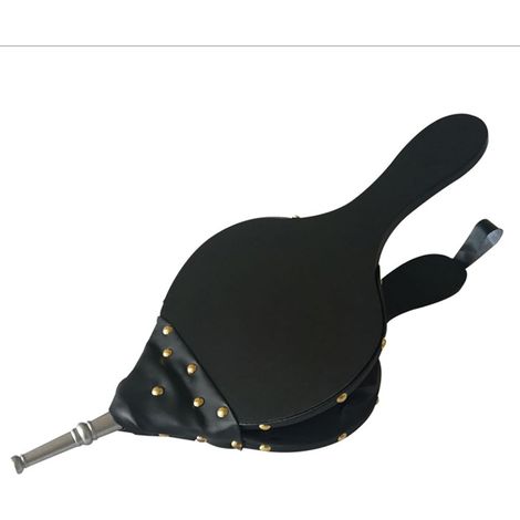 Soufflet à bois pour cheminée, allume-feu manuel pour camping et barbecue, outil pour feu de cheminée argenté (1/5)