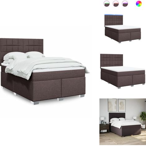 Sommier à lattes de lit avec matelas Marron foncé 140x190 cm - Sommier À Lattes De Lit - Sommiers À Lattes De Lit - Lit - Meuble De Chambre À Coucher (1/5)