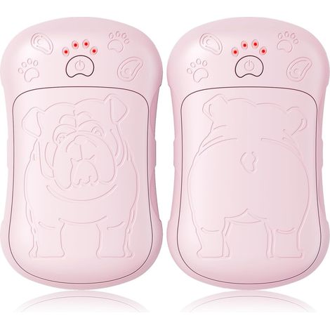 Rechargeable hand warmers, 2-pack, strong magnetic attraction, USB interface, suitable for camping, golf, hunting and travel, pink.