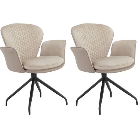 Lucia-Chaise de salle à manger Pack 2 Taupe (1/5)