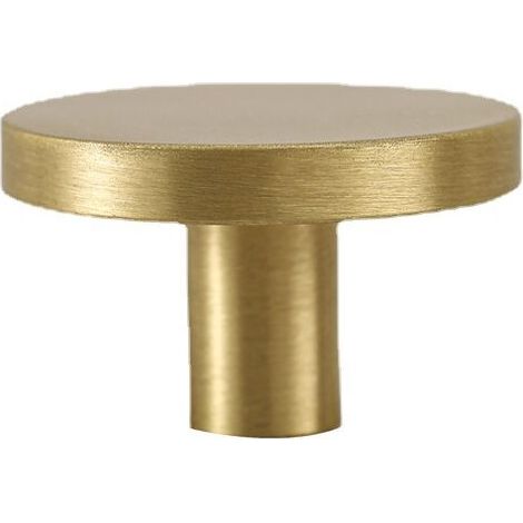 Ensemble de 4 boutons de cuisine Sollbra dorés, poignées de tiroir en laiton, poignées rondes minimalistes pour meubles de salle de bain, quincaillerie de meubles moderne (33 mm) (1/4)