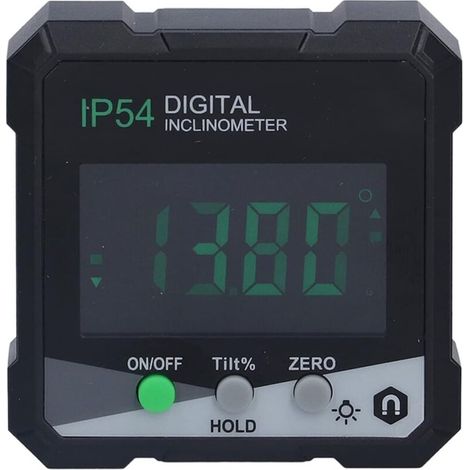 Tragbarer digitaler Neigungsmesser 4 x 90°, LCD-Hintergrundbeleuchtung, einseitiger magnetischer digitaler Winkelmesser, Multifunktion, relativer Messmodus