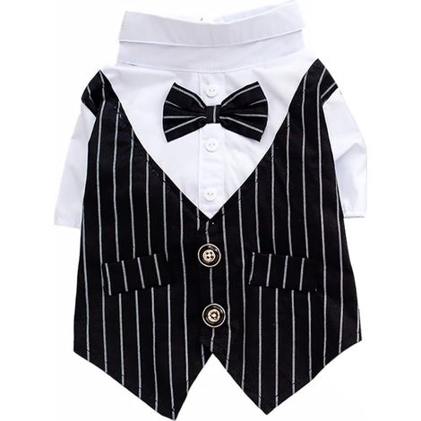 Dog Wedding Suit with Elegant Tuxedo Bow Tie for Pets, Formal Wear for Weddings and Special Events (1/5)