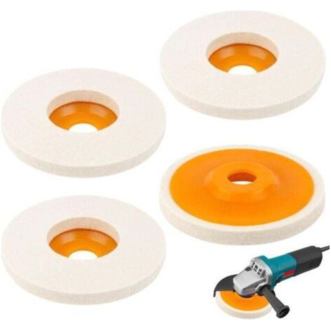 4 lucidanti discs in the 125 mm diameter, lucidating discs in felt for lucidatura, smerigliatrice angolare, foro da 22 mm, lucidanti discs in the lana per lucidare vetro, ceramica, plastica, metallo, (1/4)