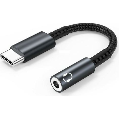 Adaptateur USB C vers Jack, Adaptateur USB C vers Jack 3,5 mm, Adaptateur auxiliaire USB C Adaptateur audio Jack avec puce DAC haute résolution, Compatible avec Samsung Galaxy, Xiaomi, iPad Pro, MacBo