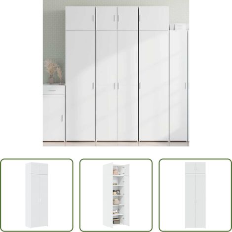 vidaXL Stauraum - Hochschrank Weiß 70x42,5x225 cm Holzwerkstoff (1/5)