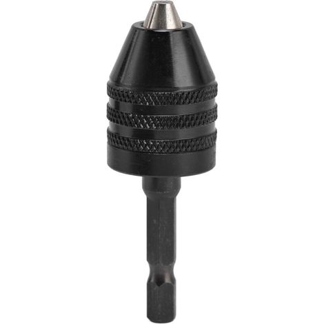 Adattatore convertitore per punte per avvitatore a impulsi con mandrino autoserrante a 3 ganasce, esagono da 1/4" da 0,6 a 8 mm, nero -Crezuo