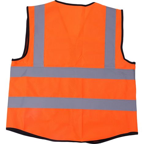 Gilet de sécurité réfléchissant haute visibilité orange pour adulte, protection chantier et circulation (1/5)
