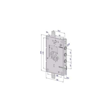 SERRATURA TRIPLICE APPLICARE PER PORTE BLINDATE NUDA S/CUORE INT.37 25  SX (2501SCR0337)    SECUREMME