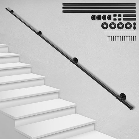 SWANEW Rampa per scale a muro 300cm Corrimano in acciaio al carbonio Supporti a muro per bambini più grandi Indoor Outdoor (1/5)