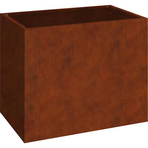 Cache-pot de jardin moderne minimaliste 50 x 32 x 40 cm durable style industriel en acier patiné (1/5)