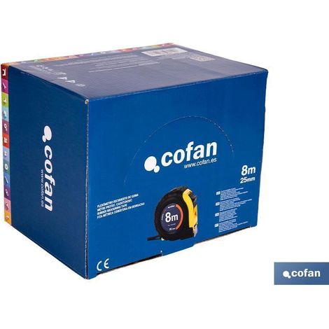 expositor de flexómetros con protección de goma 25 mm x 8 m 6 uds. (1/4)