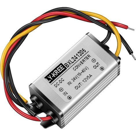 24-V-DC-auf-12-V-Abwärtswandler, 5-A-60-W-DC-Netzteil, Wandler-Reduzierregler, akzeptiert DC-Eingangsspannungen von 15–40 V (1/5)