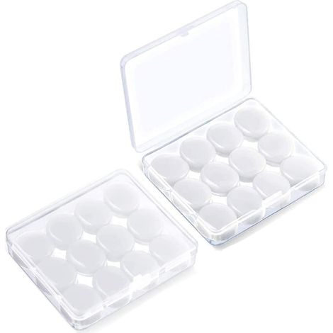 Bouchon d'Oreille, 6 Paires Bouchon D'oreille en Silicone s Antibruit Bouchons d'Oreilles Bloquant le Son avec Étui pour Sommeil, Concerts, Apprendre (Blanc) (1/5)