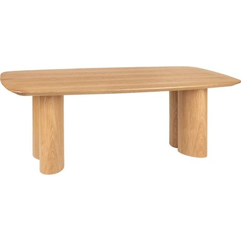 Table à manger, table de repas rectangulaire en bois coloris Miel - Longueur 220 x Profondeur 110 x Hauteur 76,50 cm (1/3)