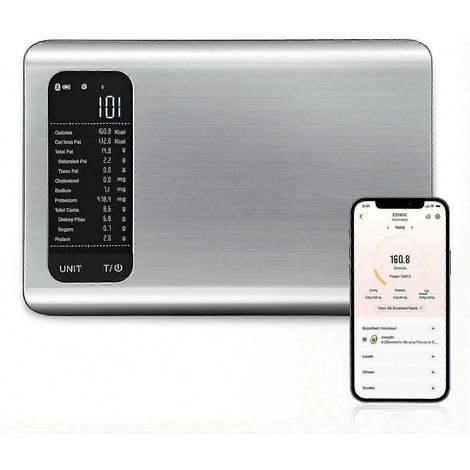 Filiyano-Balance alimentaire numérique, affichage des calories en grammes et en onces, 19 valeurs nutritionnelles, capacité de 5 kg, design en acier (1/5)
