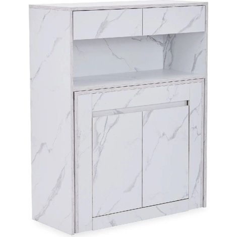 Console Extensible "Malavita" 40-176cm Blanc (1/5)