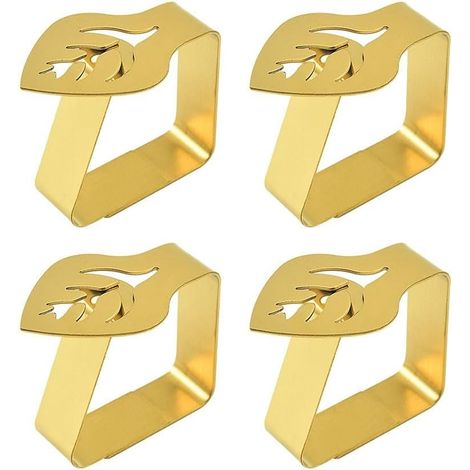 Clip para mantel de escritorio, clip de acero inoxidable de 8 piezas para mantel, clip creativo para mesa de comedor con forma de hoja, soporte para mantel antideslizante y grueso (1/5)
