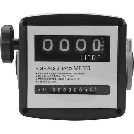 Débitmètre mécanique à 4 chiffres avec filetage interne de 1 pouce, jauge de carburant de 5 à 30 GPM/20 à 120 L/min pour une mesure précise (1/5)