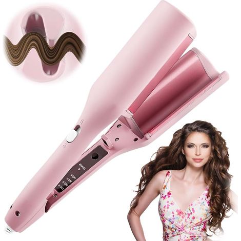 32 mm Waver, V-vormige krultang, 4 instelbare temperatuurstanden, 160℃220℃, Wave Stylist (roze) (1/5)