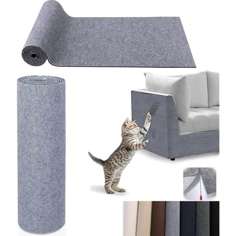 Tapis Griffoir Adhésif pour Chat - Protection Canapé Anti-Griffe DIY Convient pour La Protection Anti-Rayures des Meubles Remplacement de la Tour à Chat - 40x200cm Gris Clair (1/4)