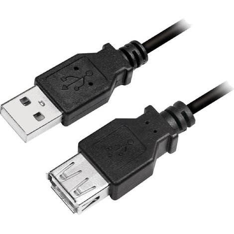 Cable USB 2.0 USB A femelle USB A male 500cm - Noir