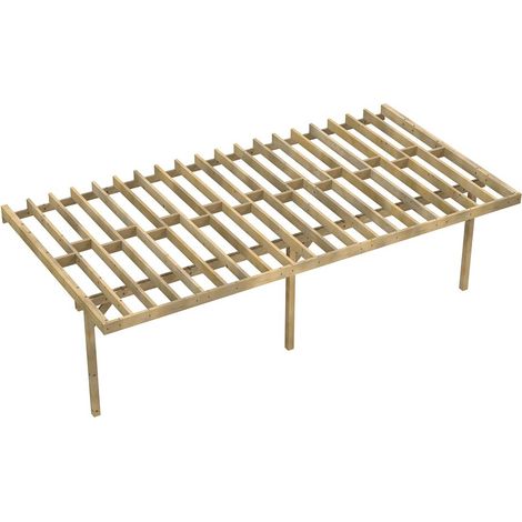 Structure Terrasse Bois Pilotis en Kit - 8x4,20m - 33,6 m² - Solives + Poteaux - Sapin Traité Autoclave - Charge Utile 350Kg/m² - Epicea