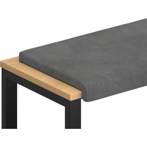 Bankkissen Samt (V) Dunkelgrau Tiefe 35 cm vidaXL