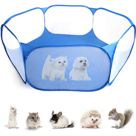 Tente hexagonale pour petits animaux, enclos portable et respirant pour lapins et hamsters