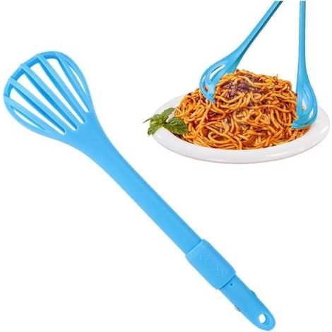 Pince à aliments et fouet à œufs 2 en 1, Batteur d'oeufs multifonctionnels,Fouet de cuisine manuel,Pince à pâtes,Pince à spaghetti