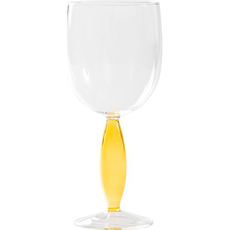Zafferano Calice da vino rosso collezione Dorici set da 4 pezzi in vetro borosilicato soffiato a mano con stelo cavo colore Trasparente Giallo oro