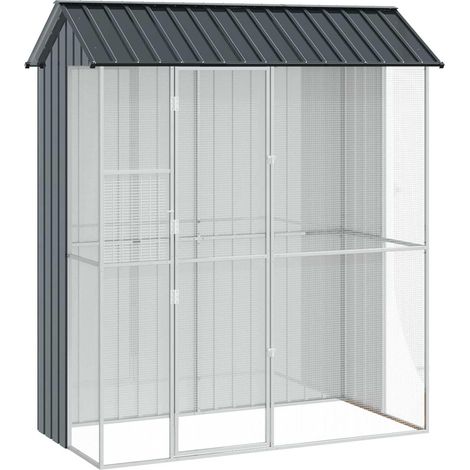 1 Cage pour Oiseaux Acier galvanisé 215x110x247cm Enclos résistant Jardin et terrasse Habitat moderne (1/5)