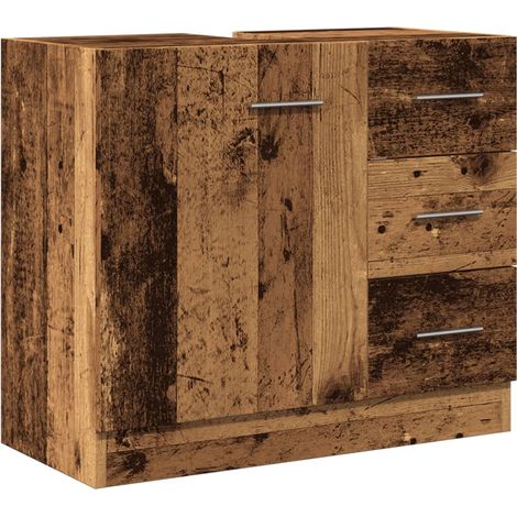 Maison Exclusive - Waschbeckenunterschrank Altholz-Optik 63x30x54