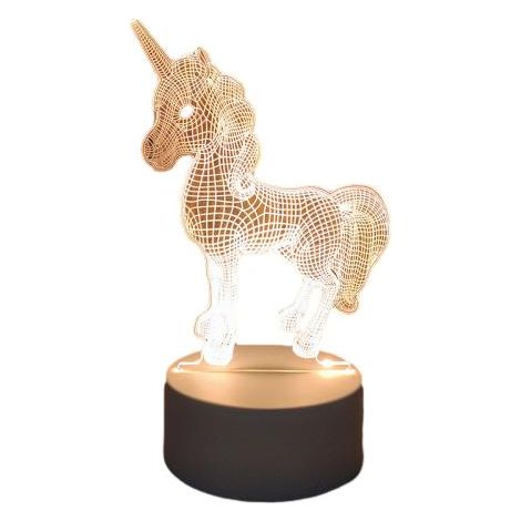 Veilleuse LED 3D Licorne charmante pour chambre à coucher, chambre d'enfant, etc. (9,2 x 16 cm)