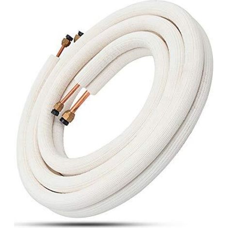 Tuserxln – Tube de climatiseur 3M – Cuivre isolé 1/4 et 3/8 – Résistant aux intempéries – Accessoire pour climatiseur mobile (1/5)
