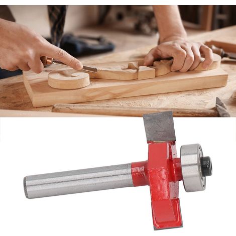 Fraise à rainurer à roulement à billes de 1/4 de pouce, tête de fraise en T, pour le travail du bois (1/5)