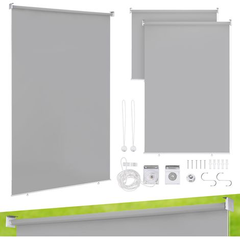 Randaco Tenda Verticale Esterna 100x140 cm per Balcone e Terrazza Protezione Solare Impermeabile 80% Grigio Chiaro