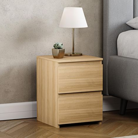 Table de Chevet 2 tiroirs en pin (1/5)