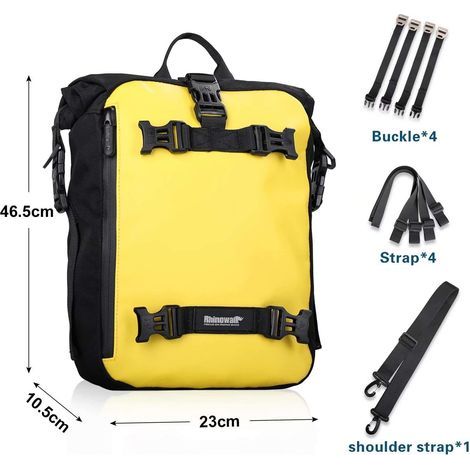 Multifonctionnel sac de moto moto bagages 10L moto sacoches de selle sacs porte-bagages sac arrière jaune- (1/3)