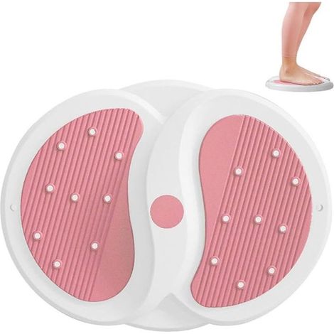 1 planche torsion taille, disque équilibre wobble, plaque rose 35x27x4,5 cm pour renforcement abdominaux et hanches