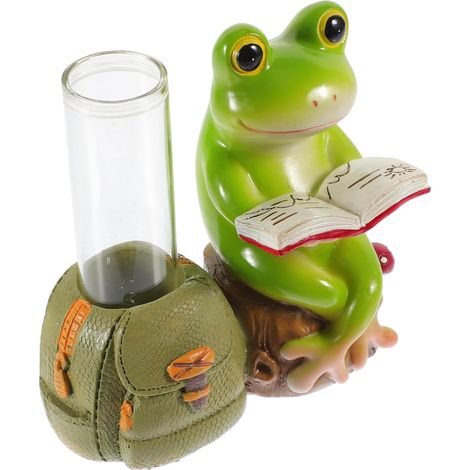 Grand Pot De Fleurs en Verre avec Statue De Grenouille Vase Hydroponique Tube De Verre Jardinière pour Fleurs Fraîches Ou Séchées Moderne Polyvalent (1/5)