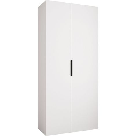 Armario Hartford 572, Blanco, 246x110x42cm, Puertas de armario: Con bisagras, Número de estantes: 8