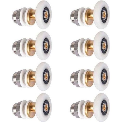 Rodillos para puertas de ducha de 25 mm (8 piezas), rodamientos para puertas correderas de ducha - Crezuo (1/4)