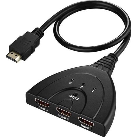 Mini adaptateur HDMI 3 ports séparateur HDMI 1.4b 4K 2K Commutateur 1080P Commutateur HDMI Hub de port 3 en 1 sortie pour HDTV Xbo (1/4)